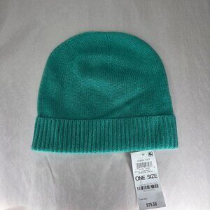 NWT Charter Club 100% Cashmere Cuffed Beanie - Peacock Green